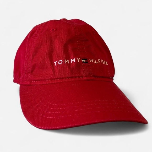 Tommy Hilfiger | Unisex Red Embroidered Logo Baseball Cap - Picture 1 of 3